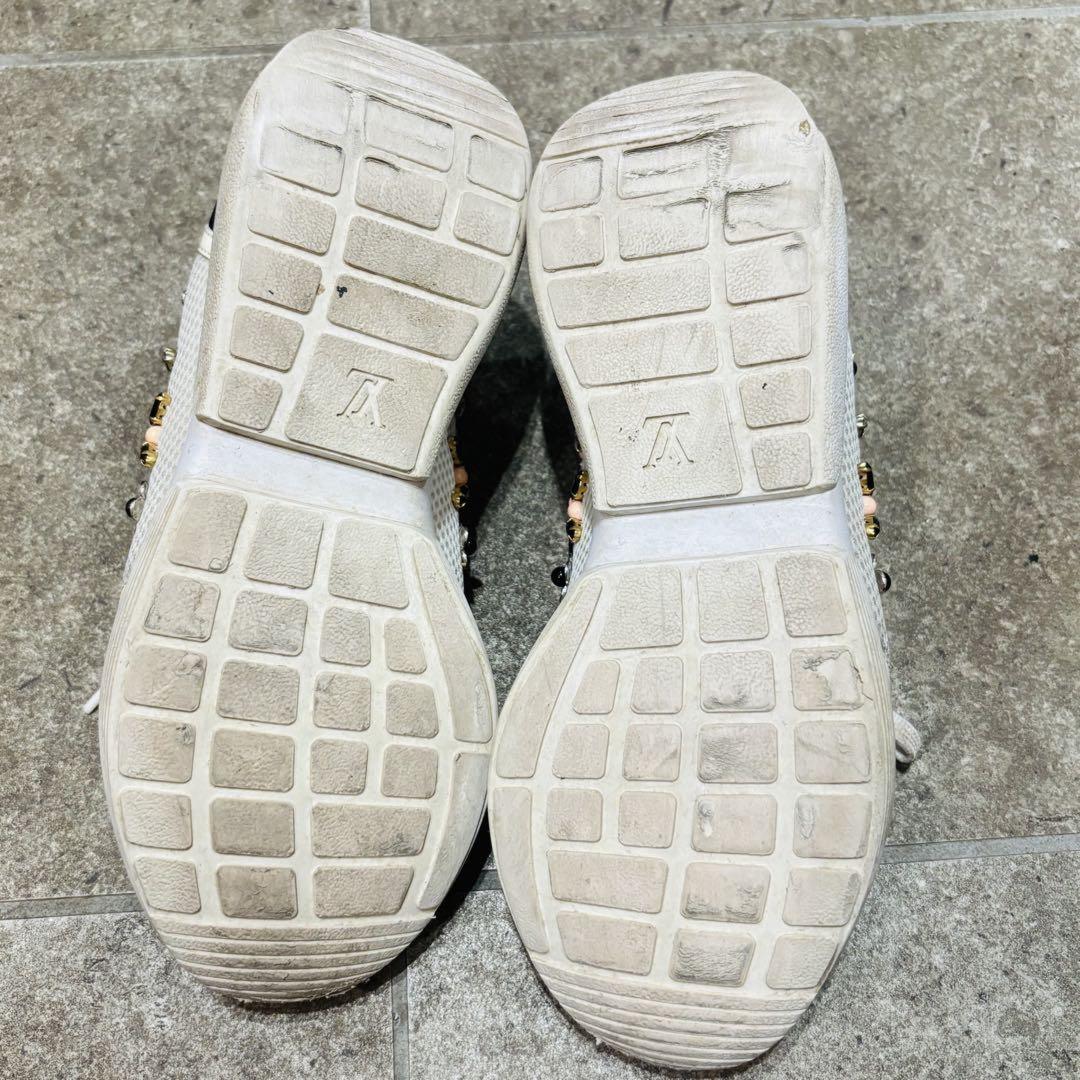 Louis Vuitton Sneakers Shoes Low-Cut Monogram EU 37.0 US 7.0 White Authentic