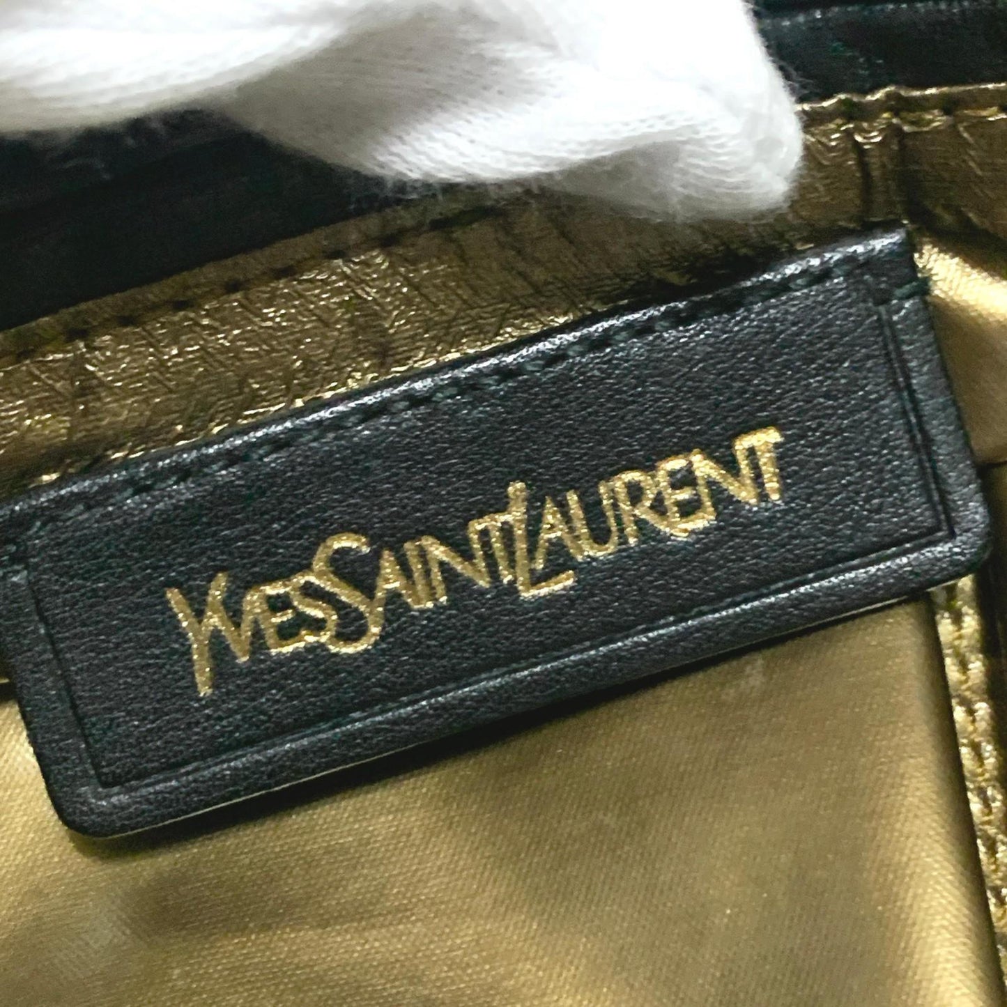 Saint Laurent Bag YSL Cassandra Hand Tote Purse Leather Black Gold Authentic