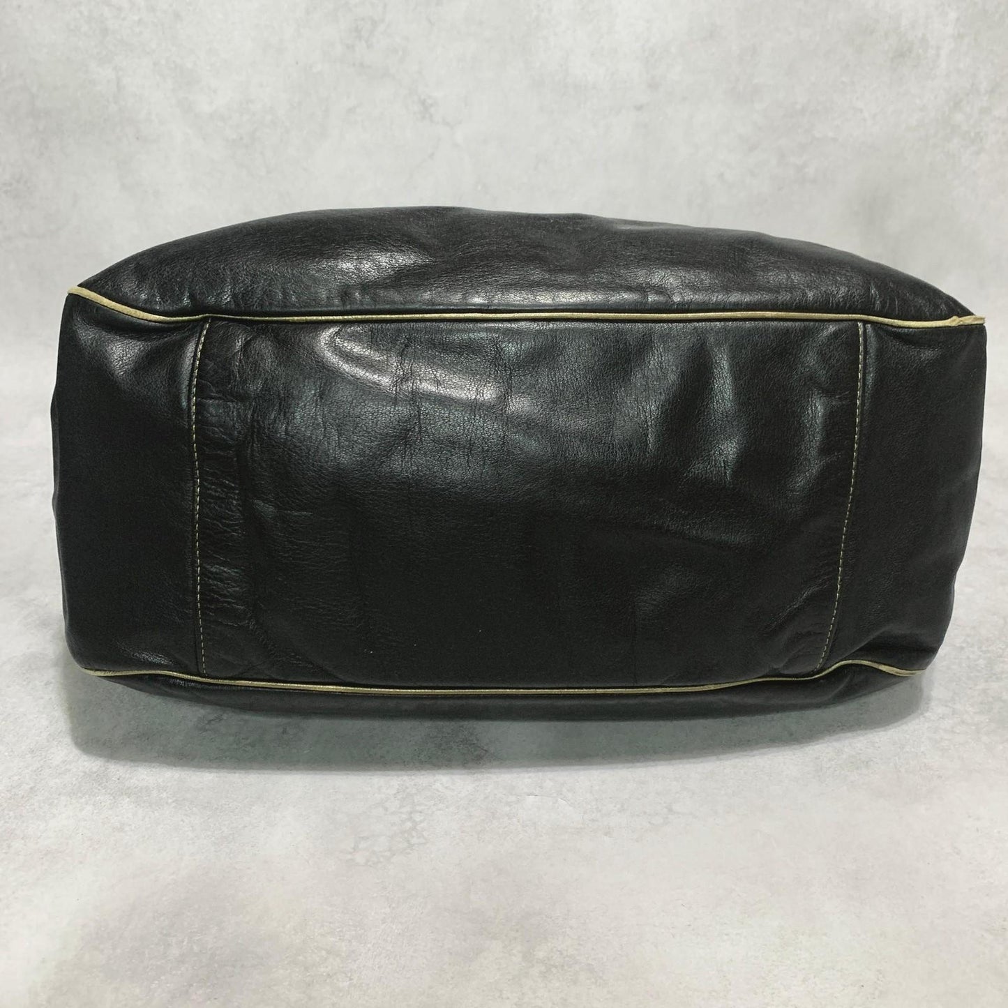 Saint Laurent Bag YSL Cassandra Hand Tote Purse Leather Black Gold Authentic