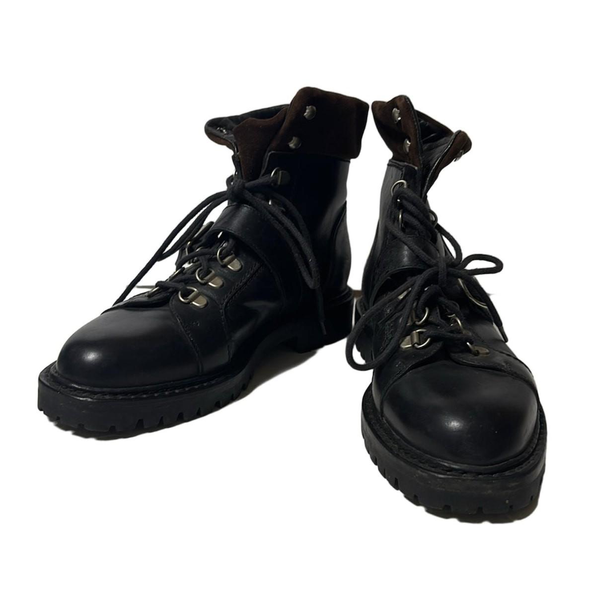 GUCCI Short Boots Shoes EU 37 US 7 Suede Leather Black Dark Brown Authentic