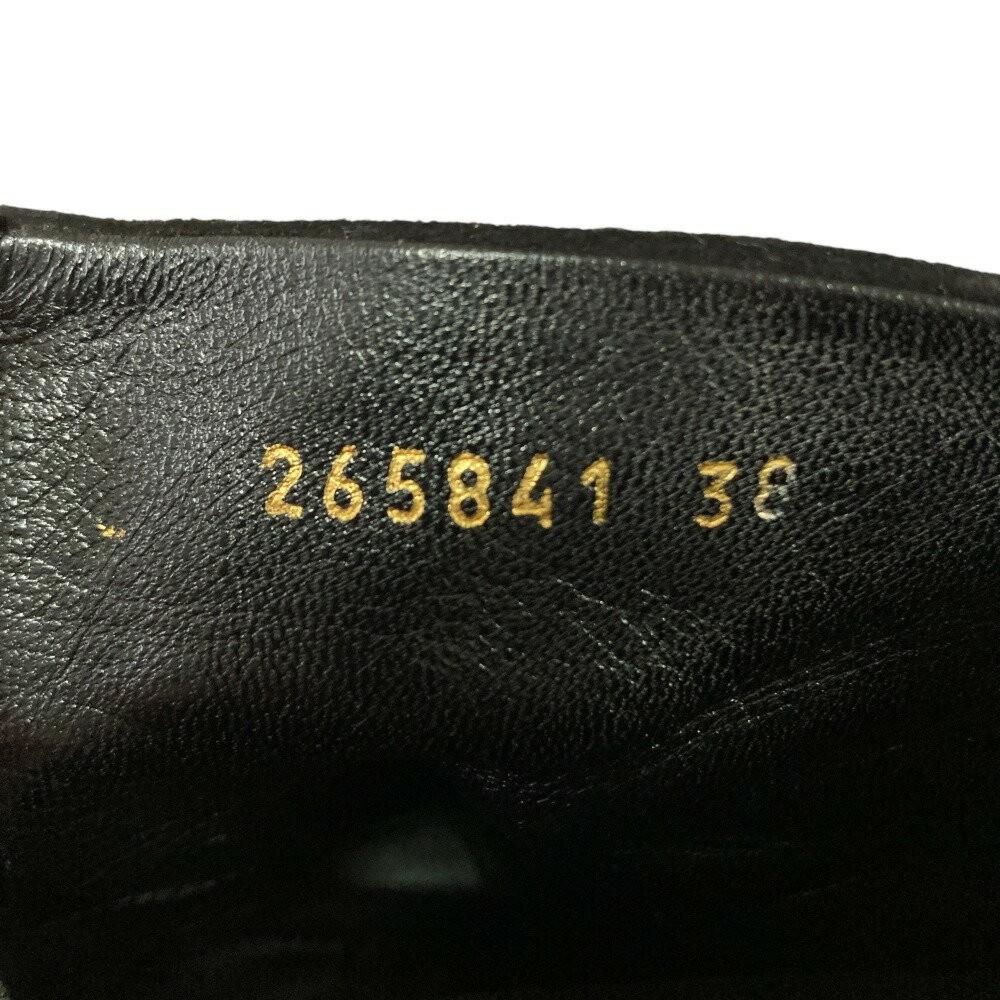 GUCCI Short Boots Shoes EU 38 US 8 Suede Leather Black Authentic