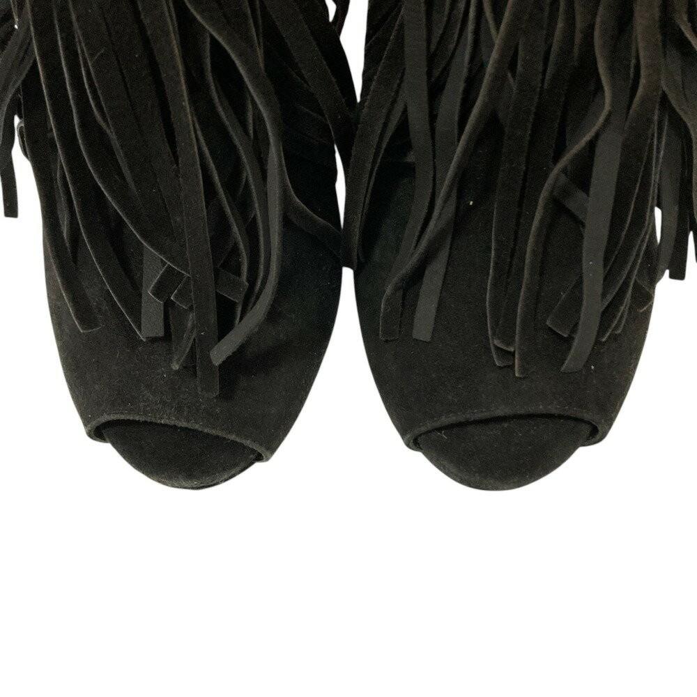 GUCCI Short Boots Shoes EU 38 US 8 Suede Leather Black Authentic