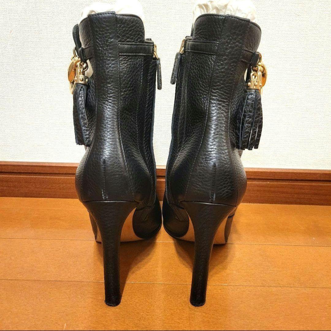 GUCCI Short Boots Shoes EU 39 US 9 Leather Black Authentic