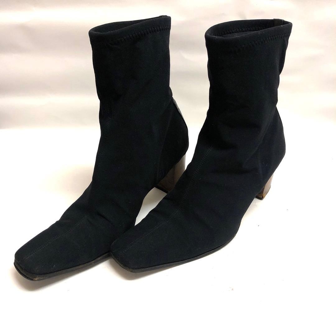 GUCCI Short Boots Shoes EU 35.5 US 5.5 Suede Black Authentic
