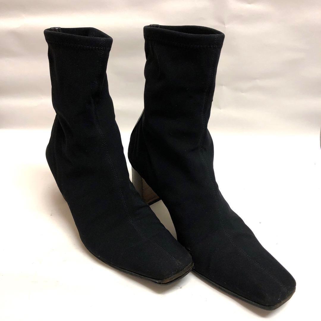 GUCCI Short Boots Shoes EU 35.5 US 5.5 Suede Black Authentic
