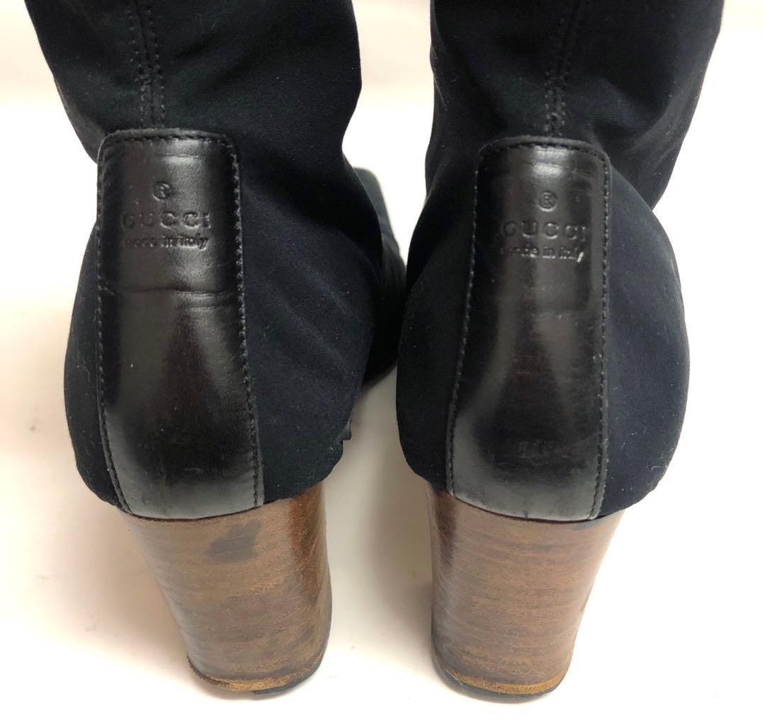 GUCCI Short Boots Shoes EU 35.5 US 5.5 Suede Black Authentic