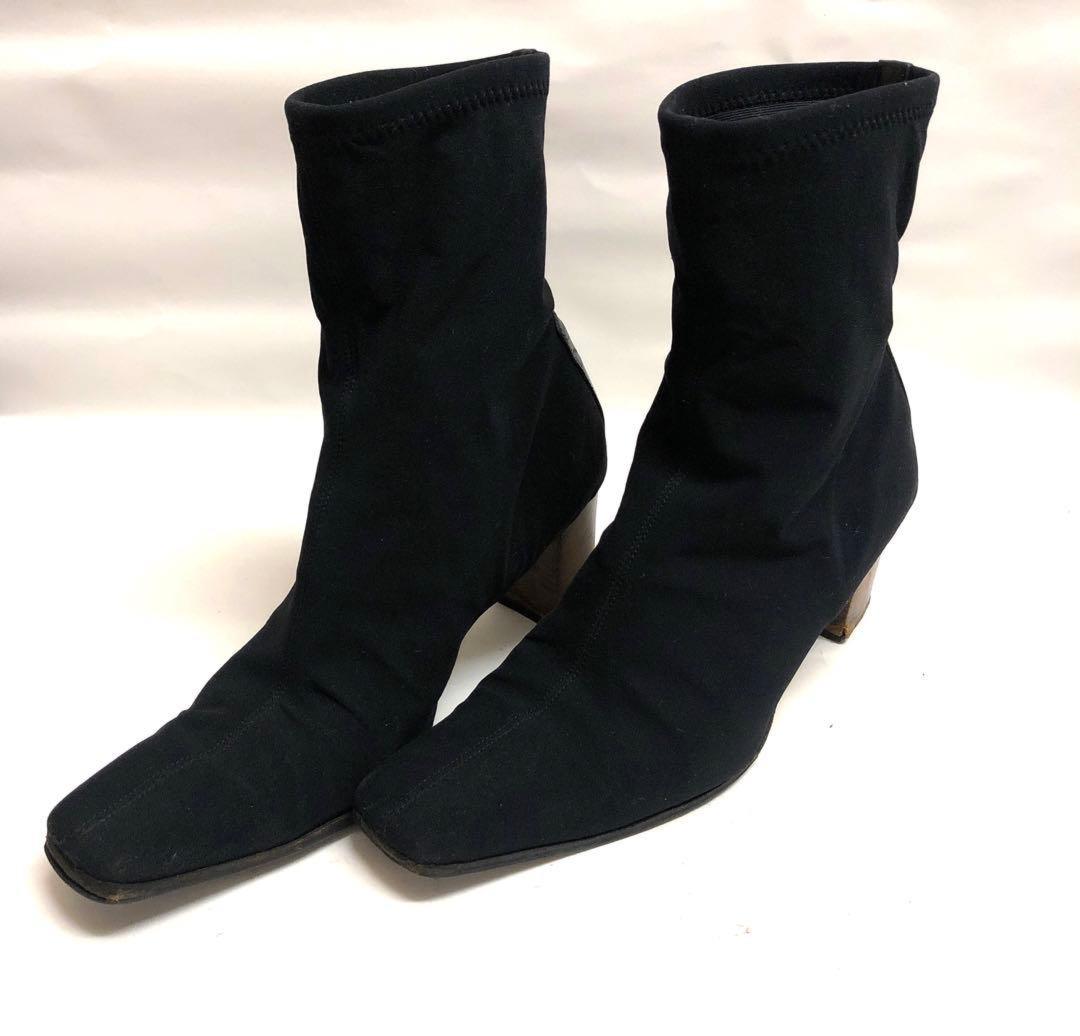 GUCCI Short Boots Shoes EU 35.5 US 5.5 Suede Black Authentic