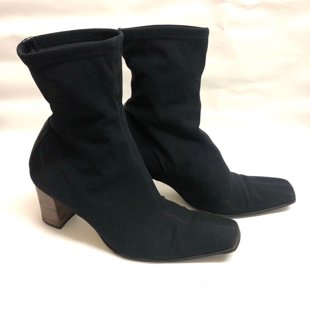 GUCCI Short Boots Shoes EU 35.5 US 5.5 Suede Black Authentic