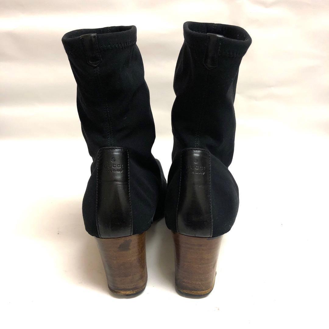 GUCCI Short Boots Shoes EU 35.5 US 5.5 Suede Black Authentic