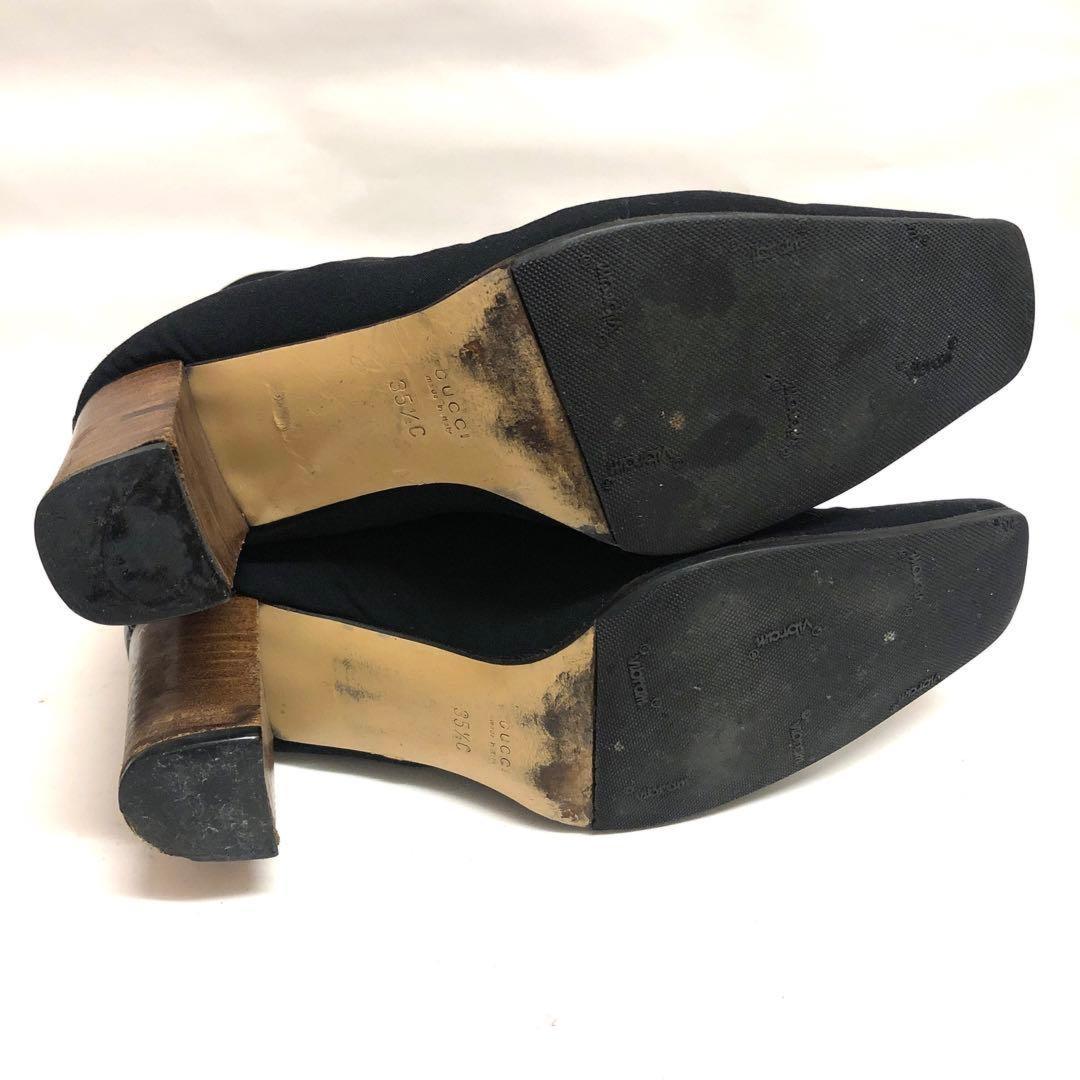 GUCCI Short Boots Shoes EU 35.5 US 5.5 Suede Black Authentic