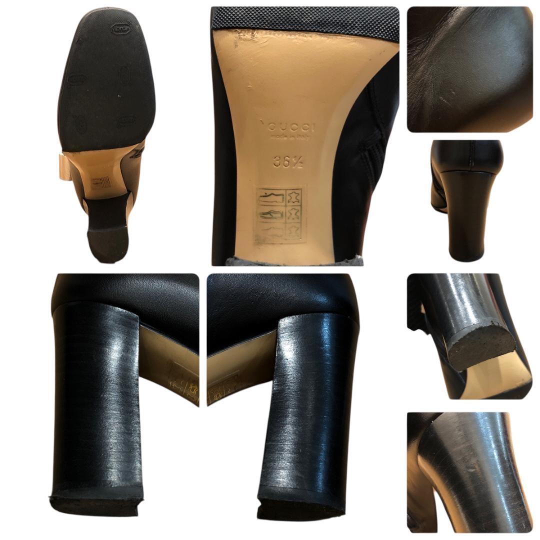 GUCCI Long Boots Shoes Horsebit EU 36.5 US 6.5 Black Authentic
