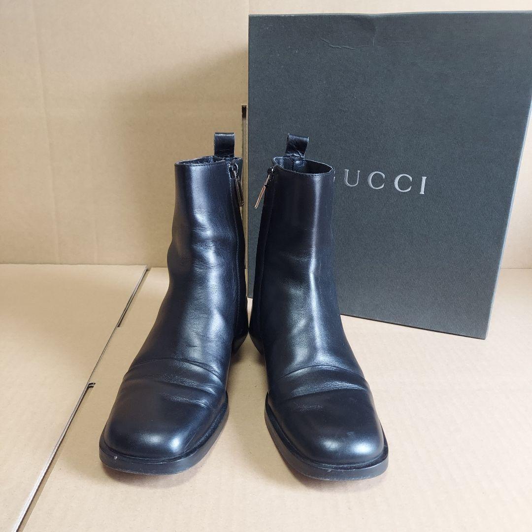 GUCCI Short Boots Shoes EU 37.5 US 7.5 Black Authentic