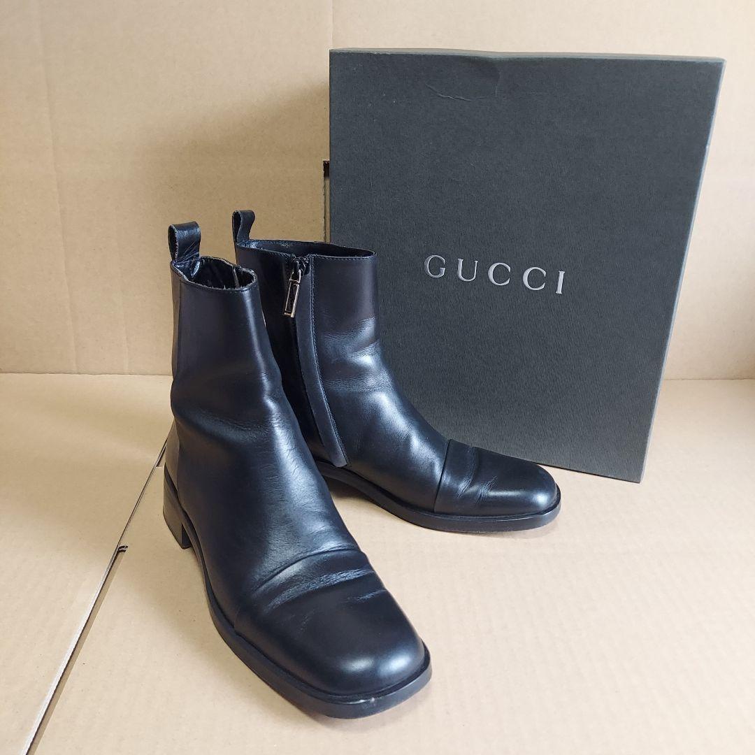 GUCCI Short Boots Shoes EU 37.5 US 7.5 Black Authentic