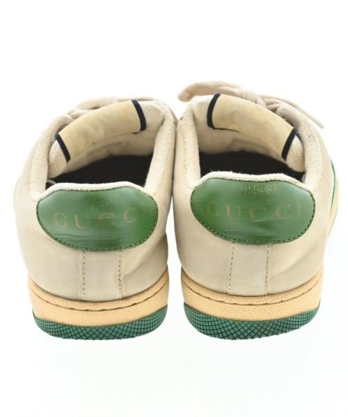 GUCCI Sneakers Shoes Low-Cut EU 37 US 7 White Beige Green Authentic