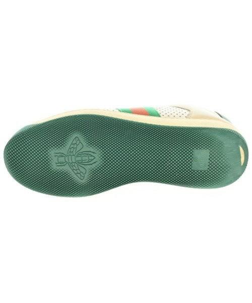 GUCCI Sneakers Shoes Low-Cut EU 37 US 7 White Beige Green Authentic