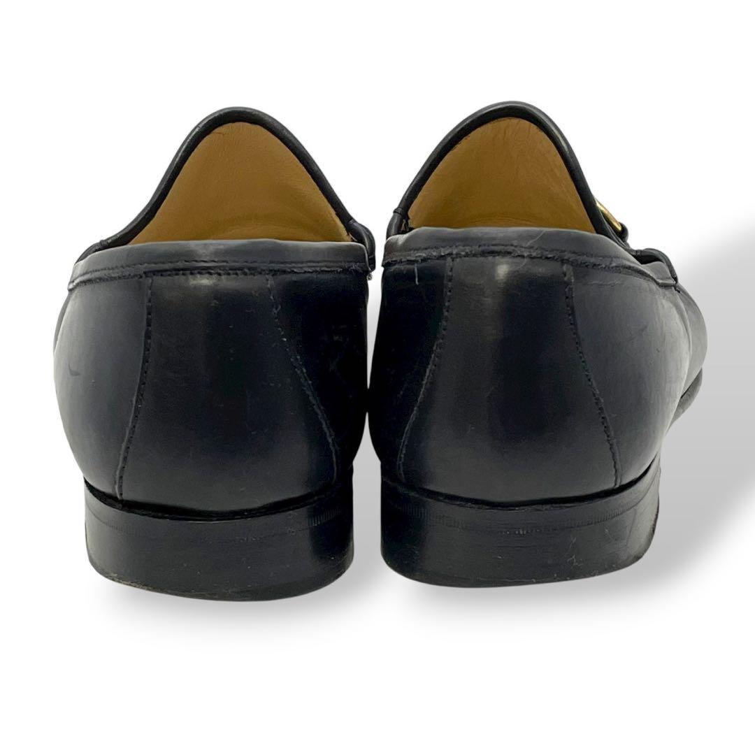 GUCCI Loafers Shoes Horse Bit EU 36.5 US 6.5 Leather Black Authentic