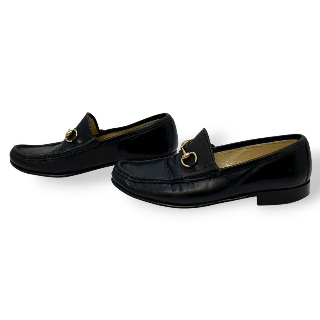 GUCCI Loafers Shoes Horse Bit EU 36.5 US 6.5 Leather Black Authentic