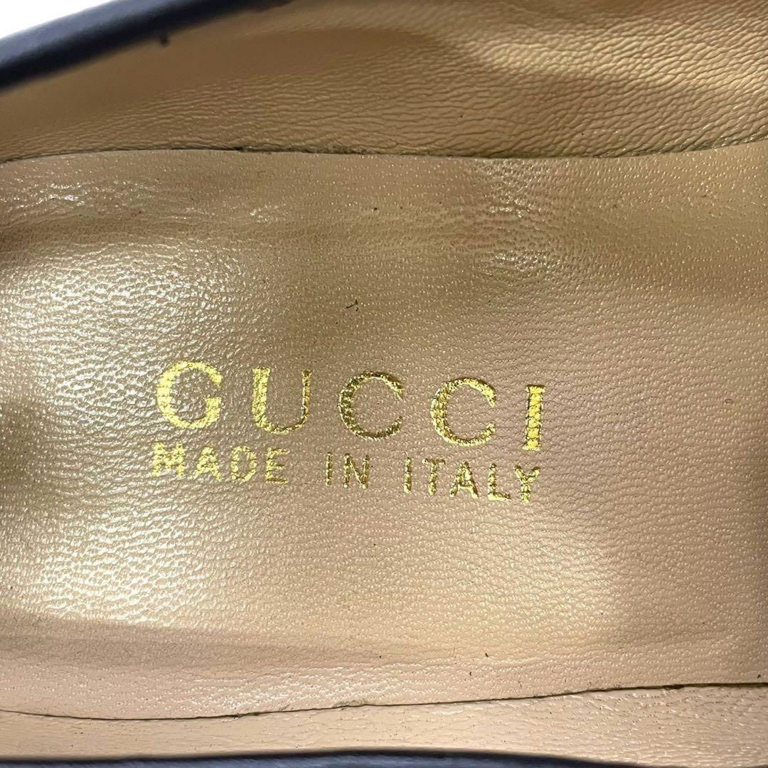 GUCCI Loafers Shoes Horse Bit EU 36.5 US 6.5 Leather Black Authentic