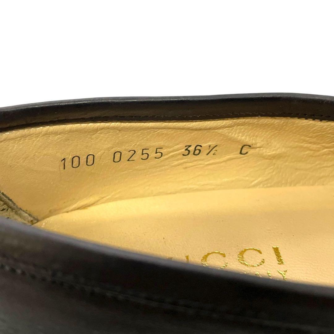 GUCCI Loafers Shoes Horse Bit EU 36.5 US 6.5 Leather Black Authentic