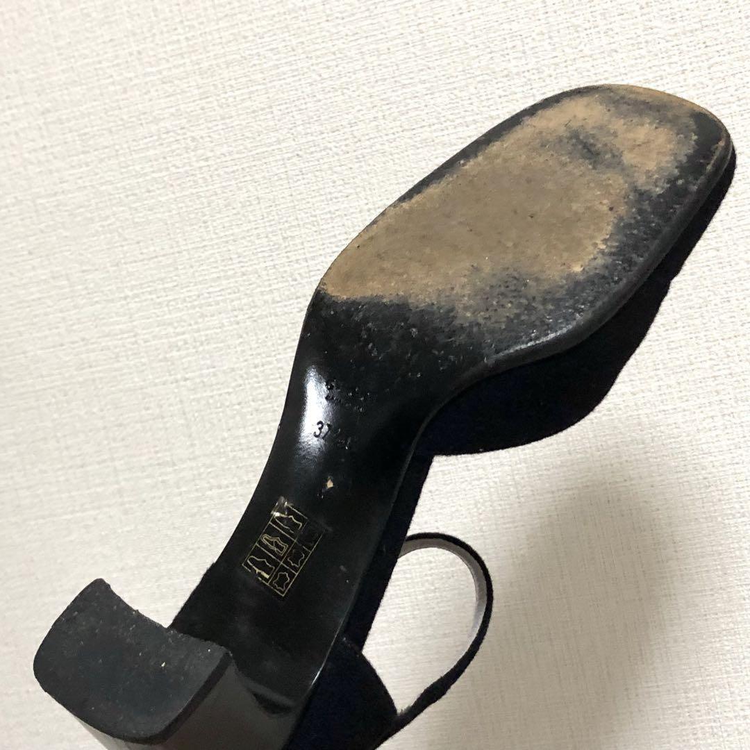 GUCCI Shoes Pumps Heel EU 37.5 US 7.5 Leather Suede Black Authentic