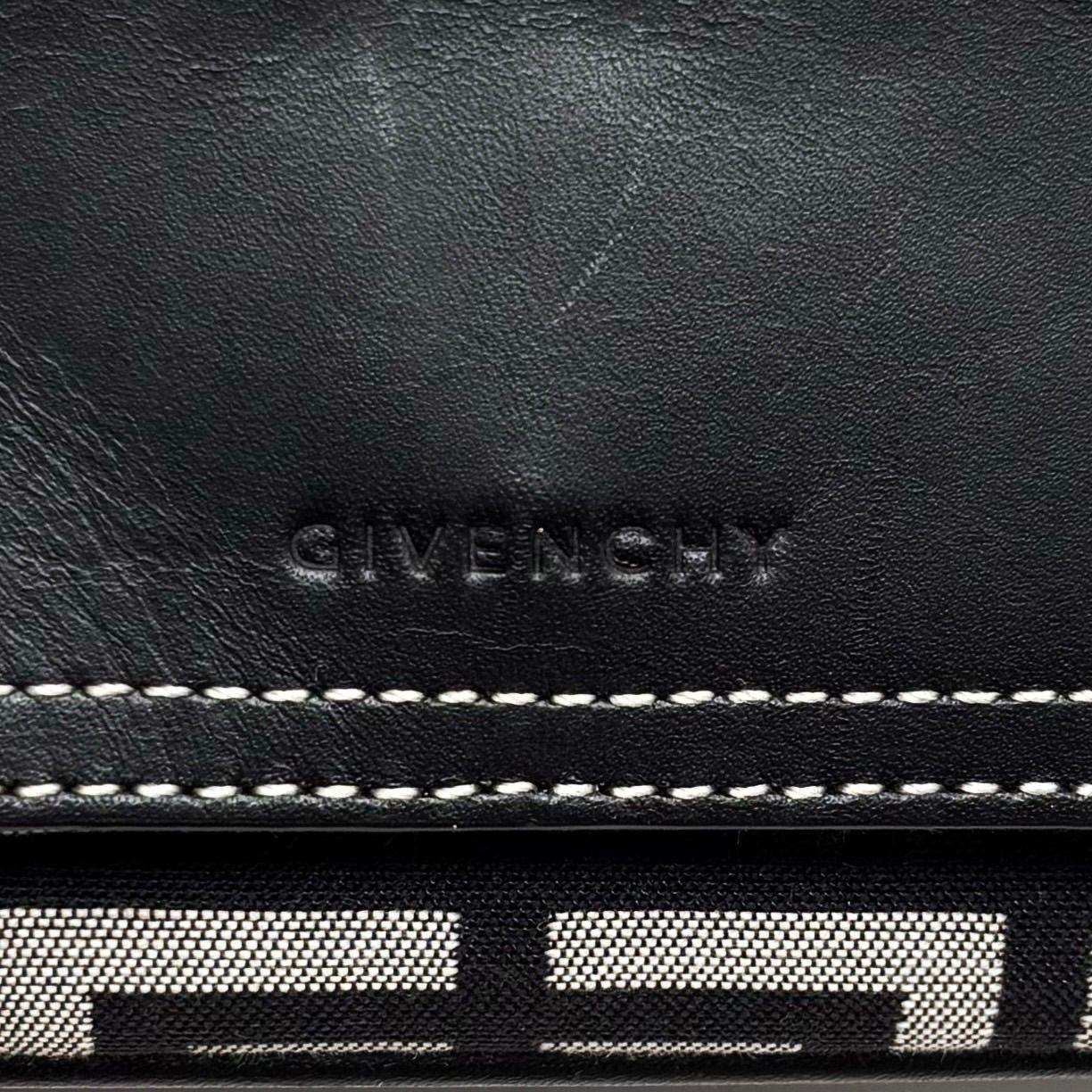 GIVENCHY Hand Bag Tote Purse 4G Canvas Leather Beige Black Authentic