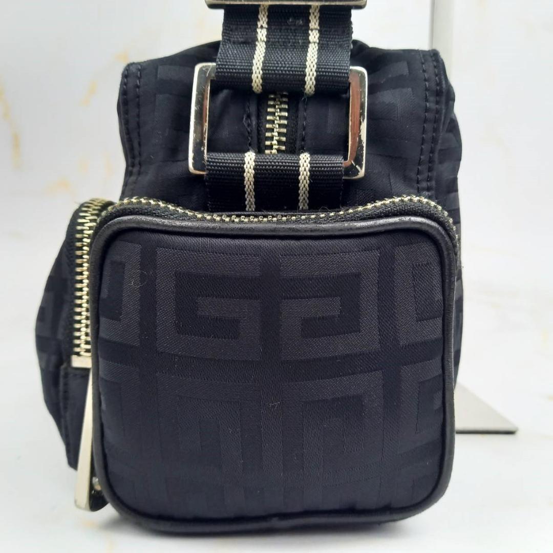 GIVENCHY Shoulder Bag Purse 4G Nylon Black Authentic