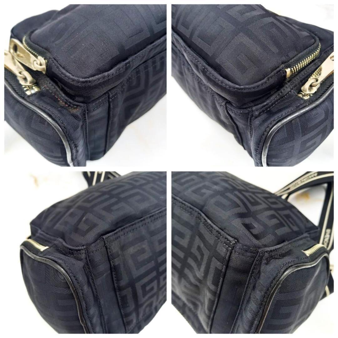 GIVENCHY Shoulder Bag Purse 4G Nylon Black Authentic