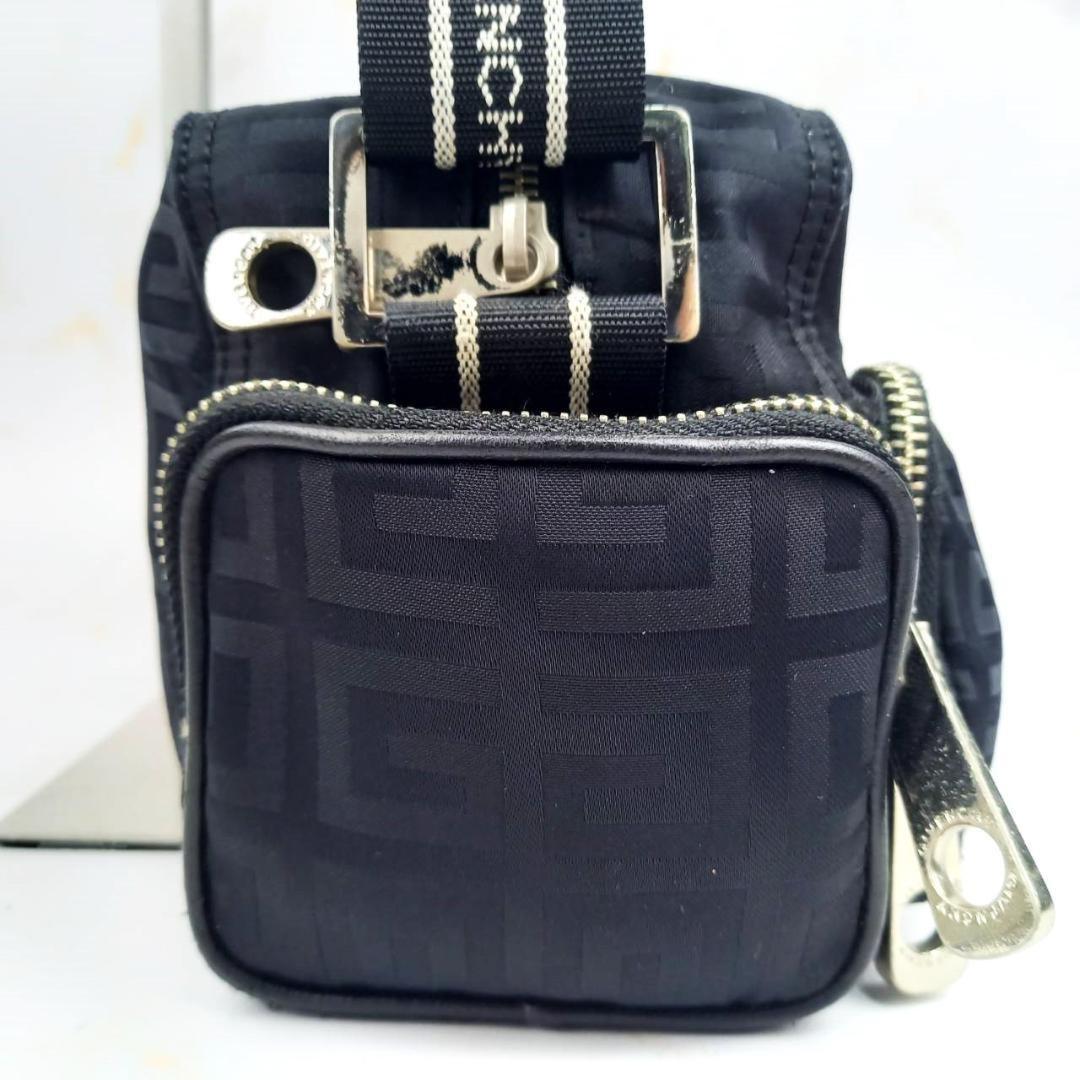 GIVENCHY Shoulder Bag Purse 4G Nylon Black Authentic