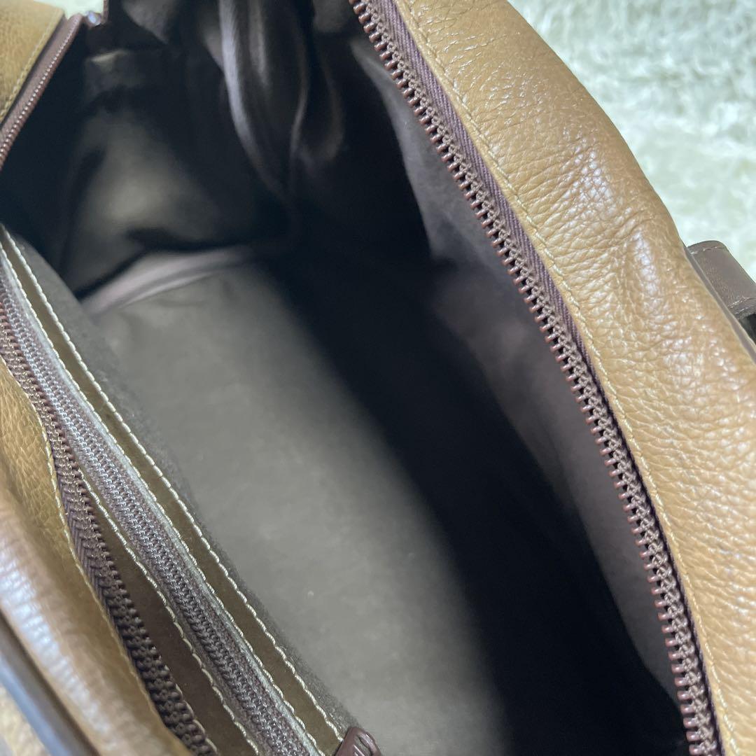 LOEWE Boston Bag Hand Tote Purse Anagram Leather Brown Authentic
