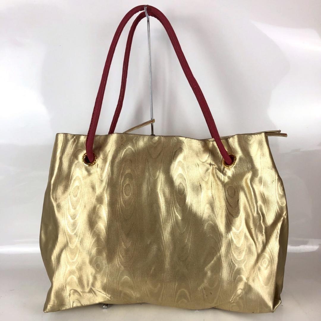 LOEWE Hand Bag Tote Purse Anagram Gold Authentic