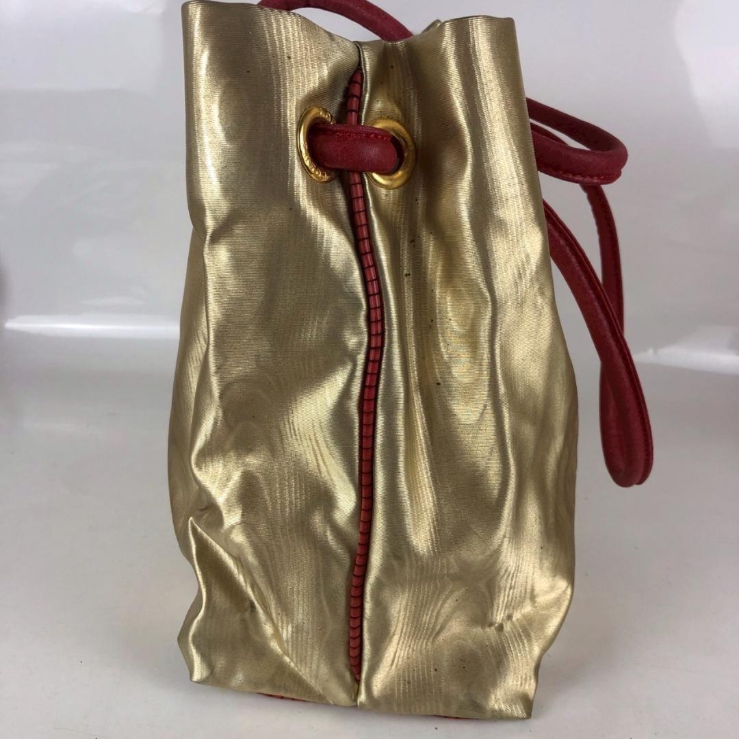 LOEWE Hand Bag Tote Purse Anagram Gold Authentic