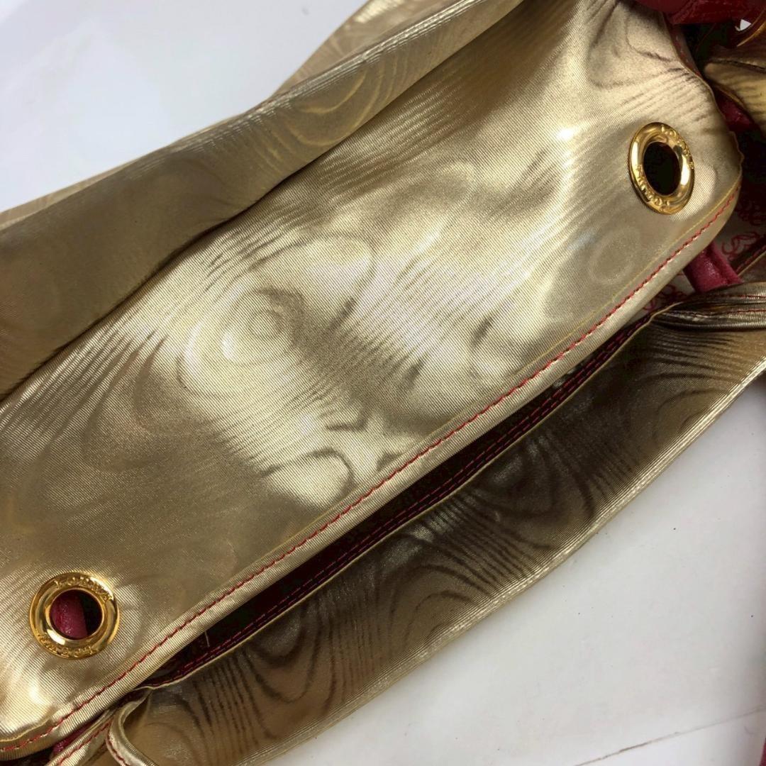 LOEWE Hand Bag Tote Purse Anagram Gold Authentic
