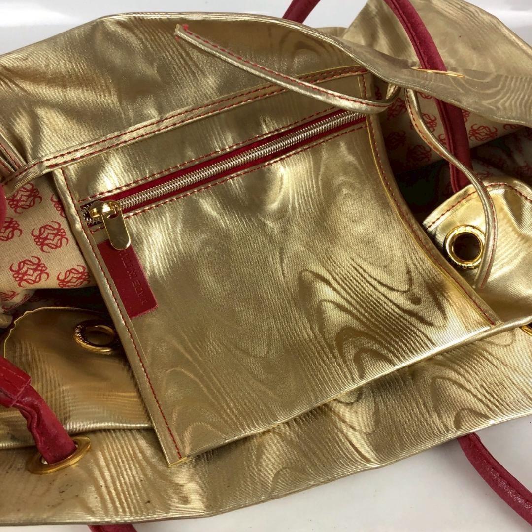 LOEWE Hand Bag Tote Purse Anagram Gold Authentic