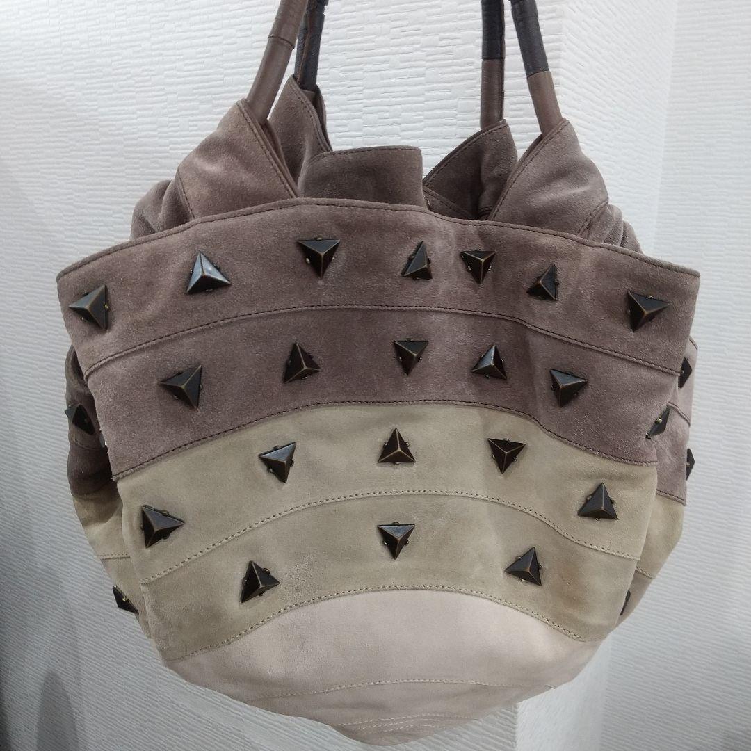 LOEWE Hand Bag Tote Purse Studs Suede Authentic