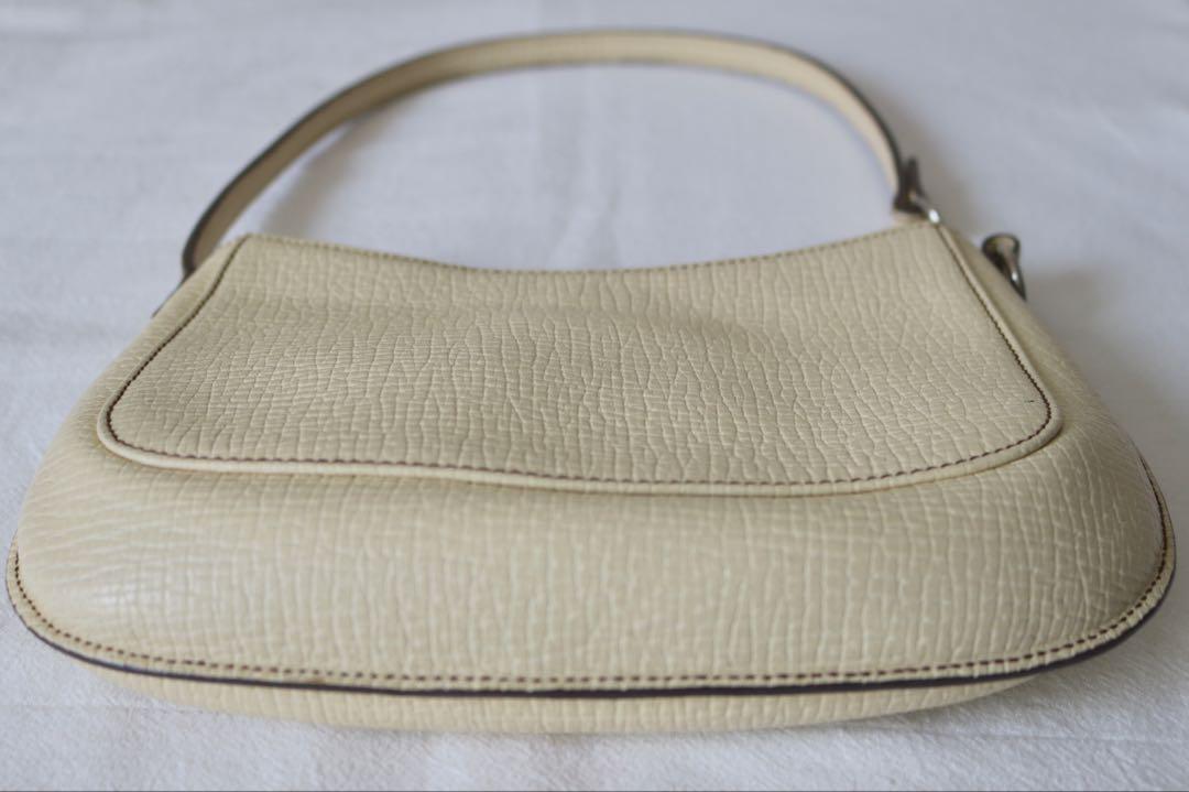LOEWE Accessory Pouch Hand Pouch Logo OLD Leather Cream Authentic