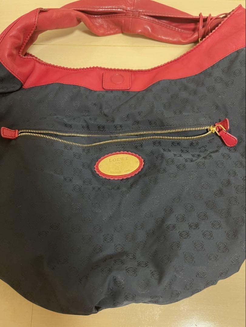 LOEWE Hand Shoulder Bag Tote Purse Anagram Leather Authentic
