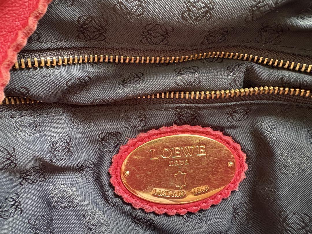 LOEWE Hand Shoulder Bag Tote Purse Anagram Leather Authentic