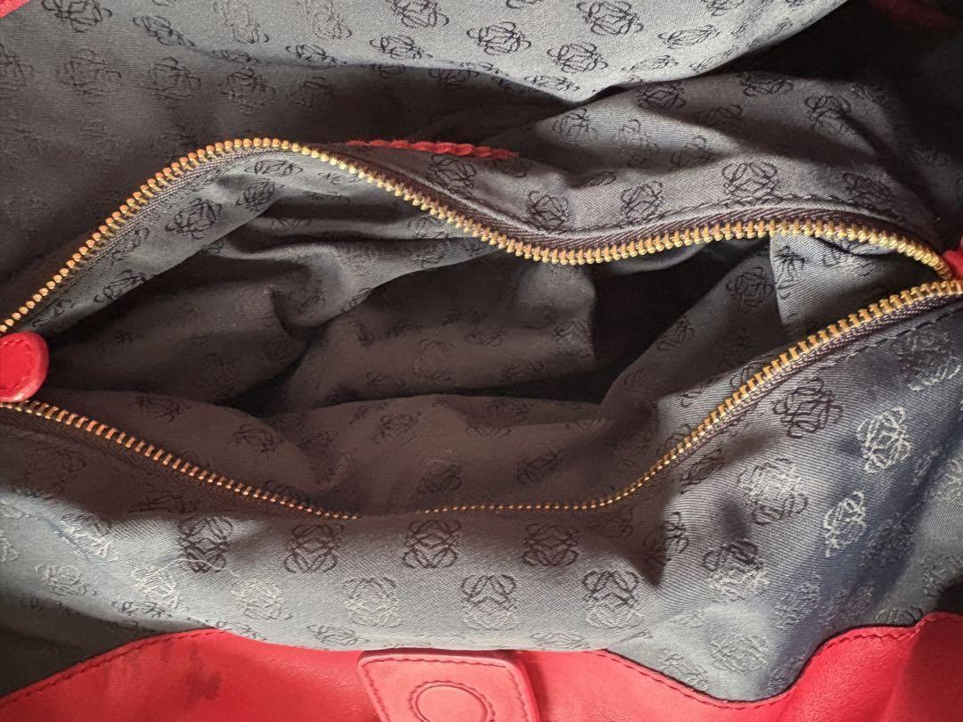 LOEWE Hand Shoulder Bag Tote Purse Anagram Leather Authentic
