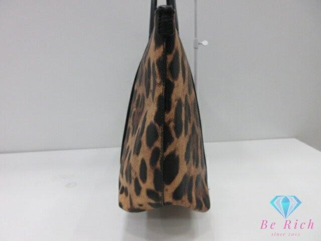 Dolce & Gabbana Hand Bag Tote Purse Leopard PVC Leather Brown Pink Authentic