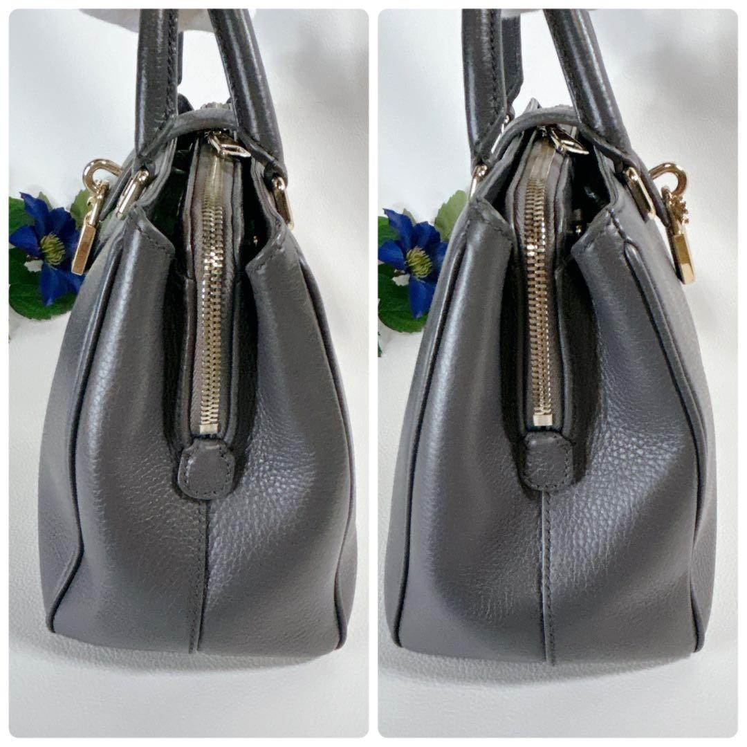Dolce & Gabbana Hand Bag Tote Purse Leather Gray Authentic