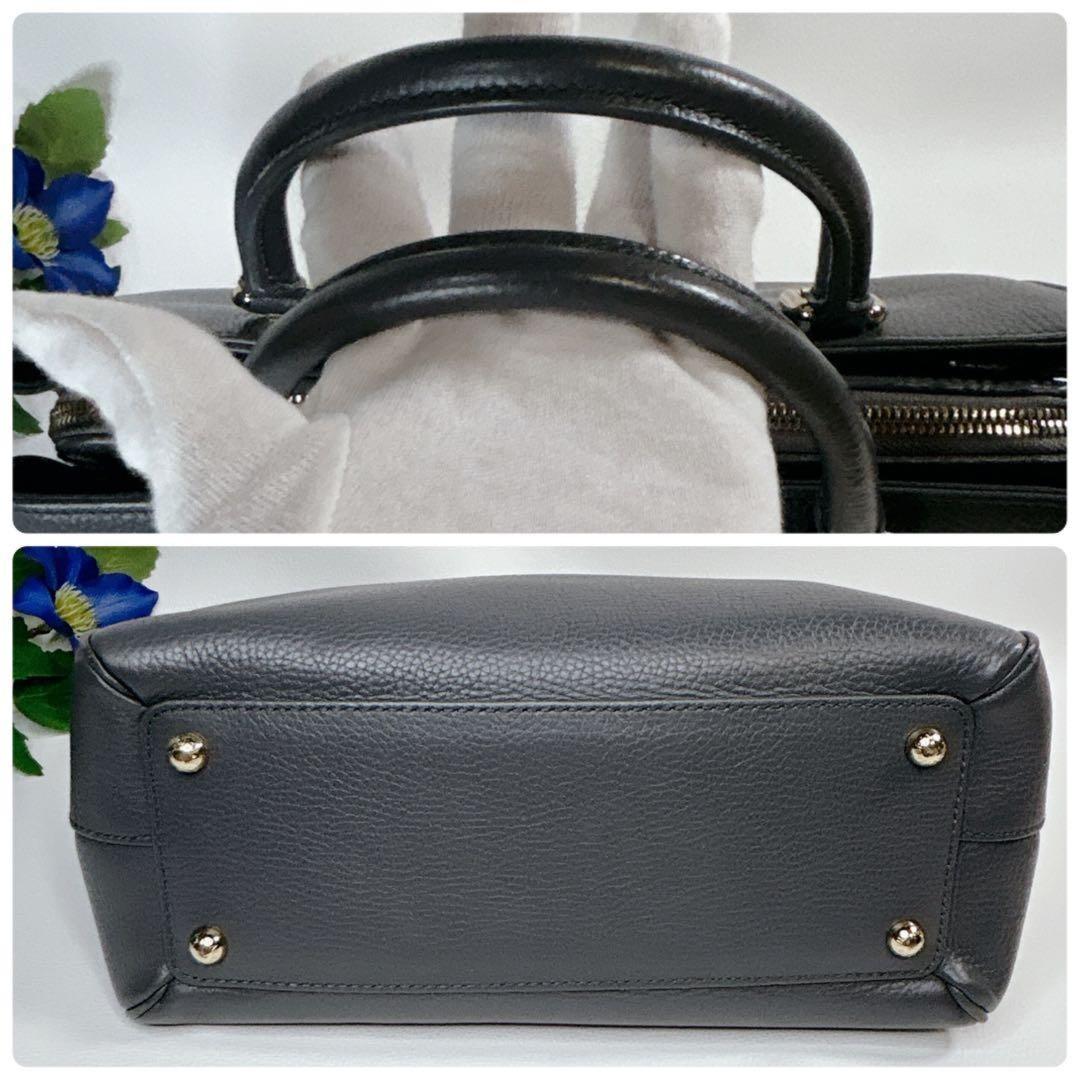 Dolce & Gabbana Hand Bag Tote Purse Leather Gray Authentic