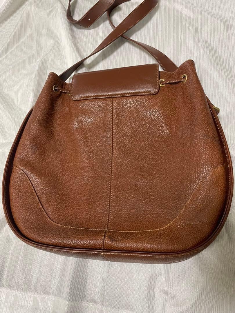 GUCCI Shoulder Bag Purse Leather Brown Authentic
