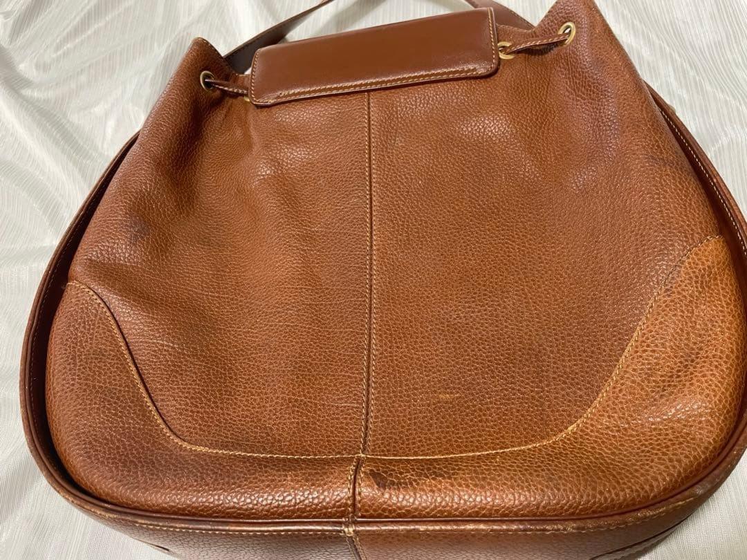 GUCCI Shoulder Bag Purse Leather Brown Authentic