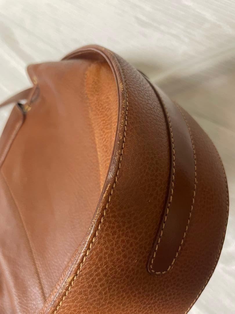 GUCCI Shoulder Bag Purse Leather Brown Authentic