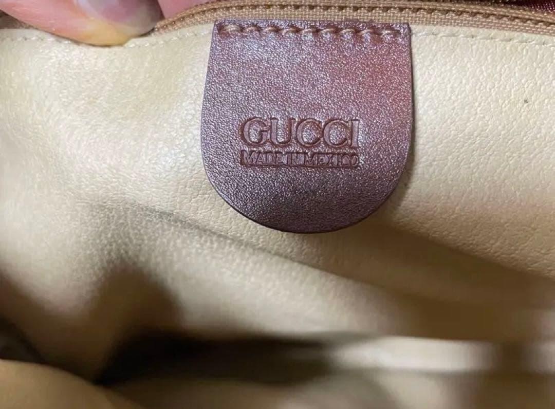 GUCCI Shoulder Bag Purse Leather Brown Authentic