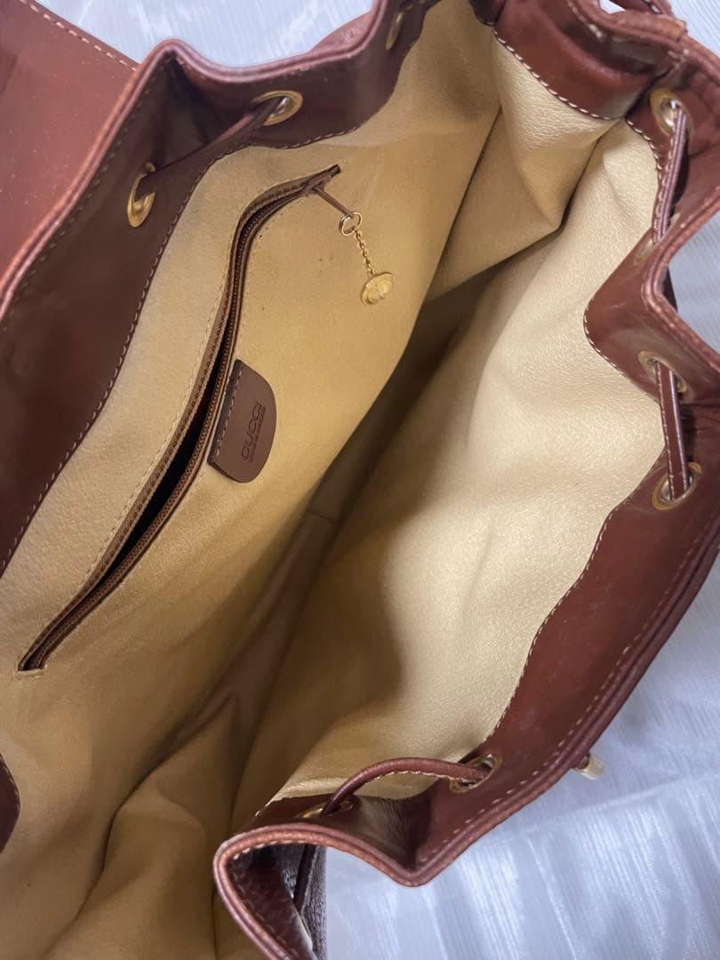GUCCI Shoulder Bag Purse Leather Brown Authentic
