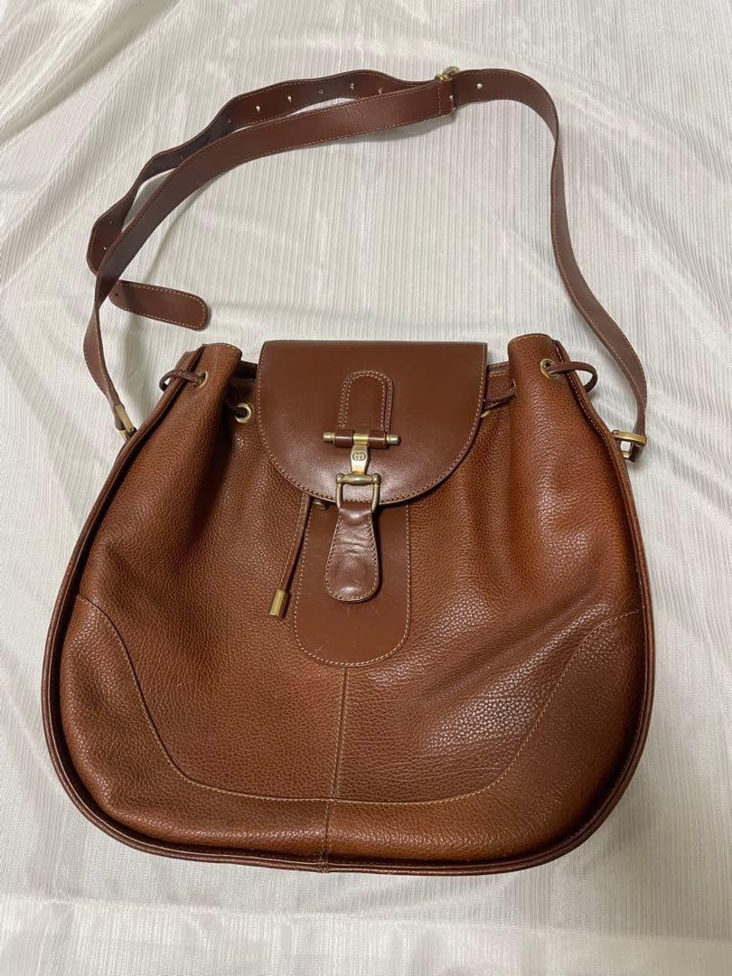 GUCCI Shoulder Bag Purse Leather Brown Authentic