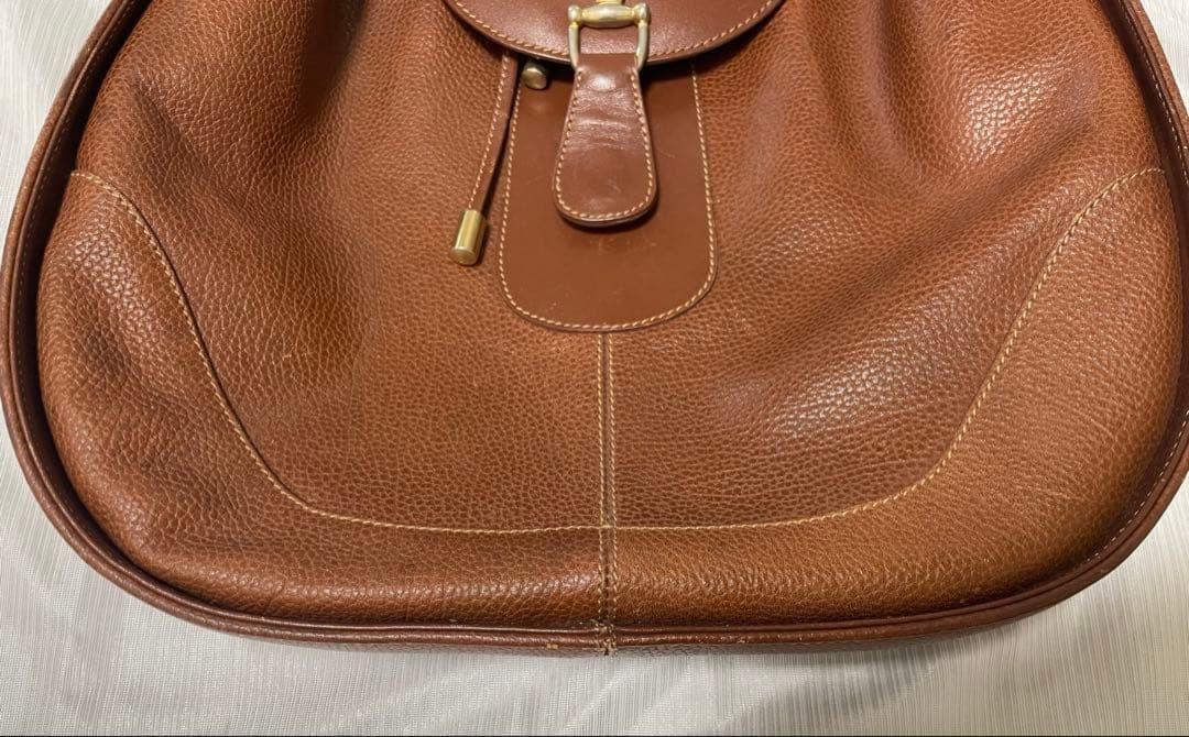 GUCCI Shoulder Bag Purse Leather Brown Authentic