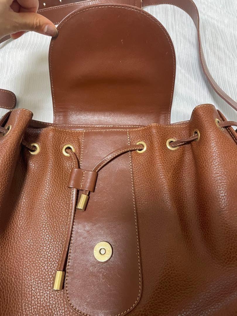 GUCCI Shoulder Bag Purse Leather Brown Authentic