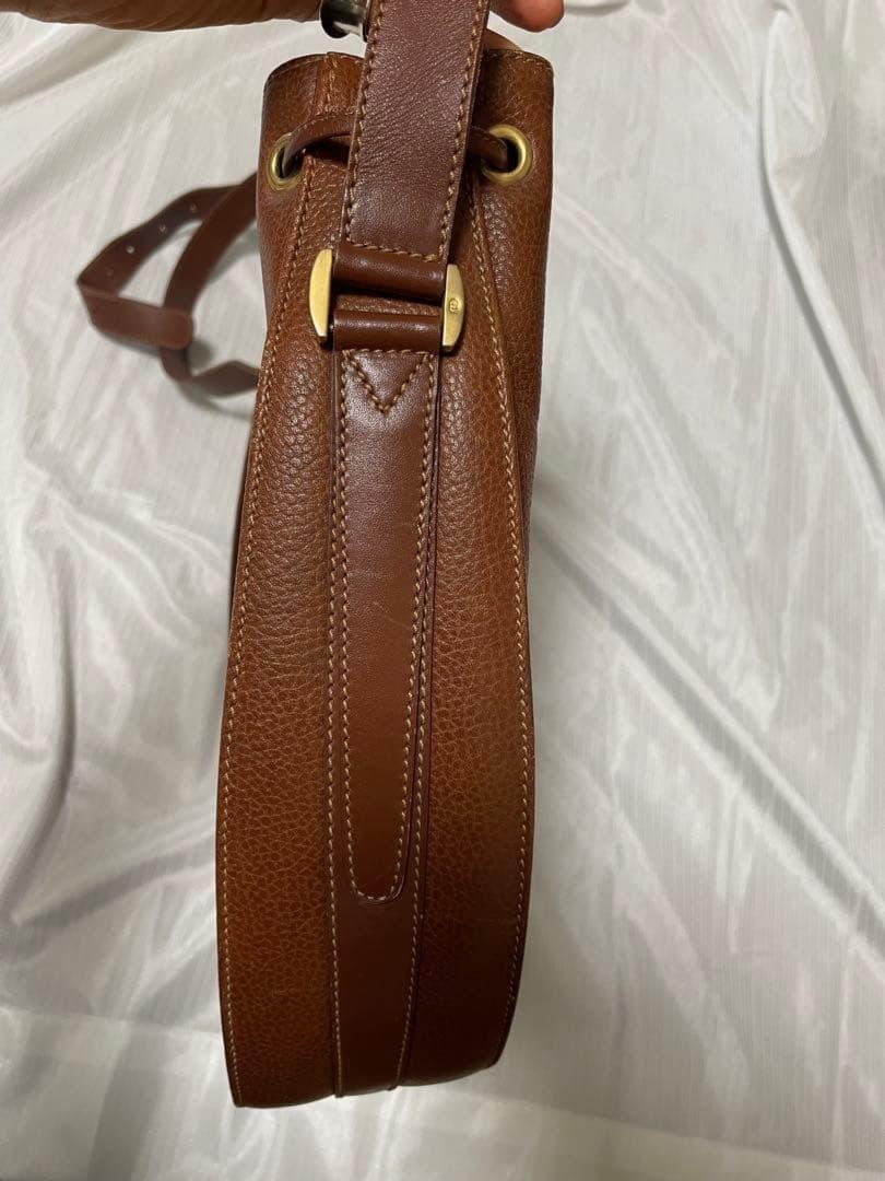 GUCCI Shoulder Bag Purse Leather Brown Authentic